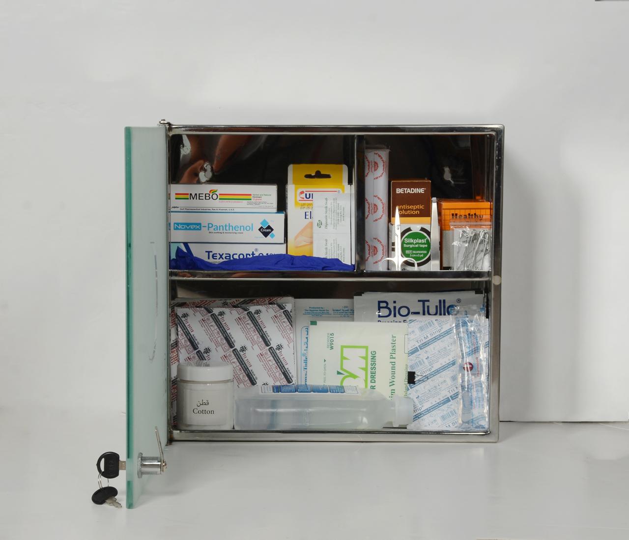 Stainless Steel First Aid Box (Filled)